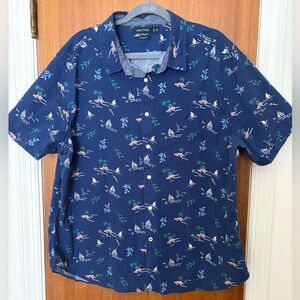 Nautica Men’s Tropical Print Cotton Shirt. Short Sleeve- Sz XXL